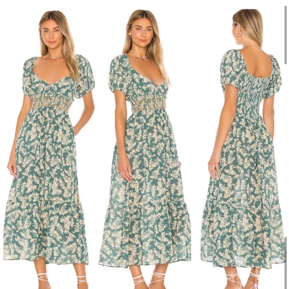 Free People | Ellie printed maxi dress in sea foam